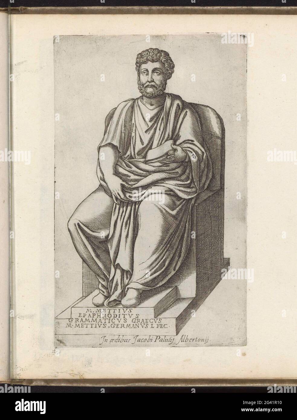 Sculpture by Marcus Mettius; Sculptures from ancient times. Caption in