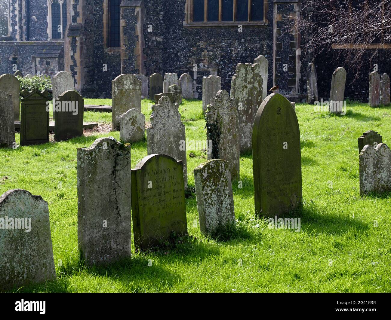 FAVERSHAM, KENT/UK - MARCH 29 : View of St Mary of Charity Church graveyard in Faversham Kent on March 29, 2014 Stock Photo