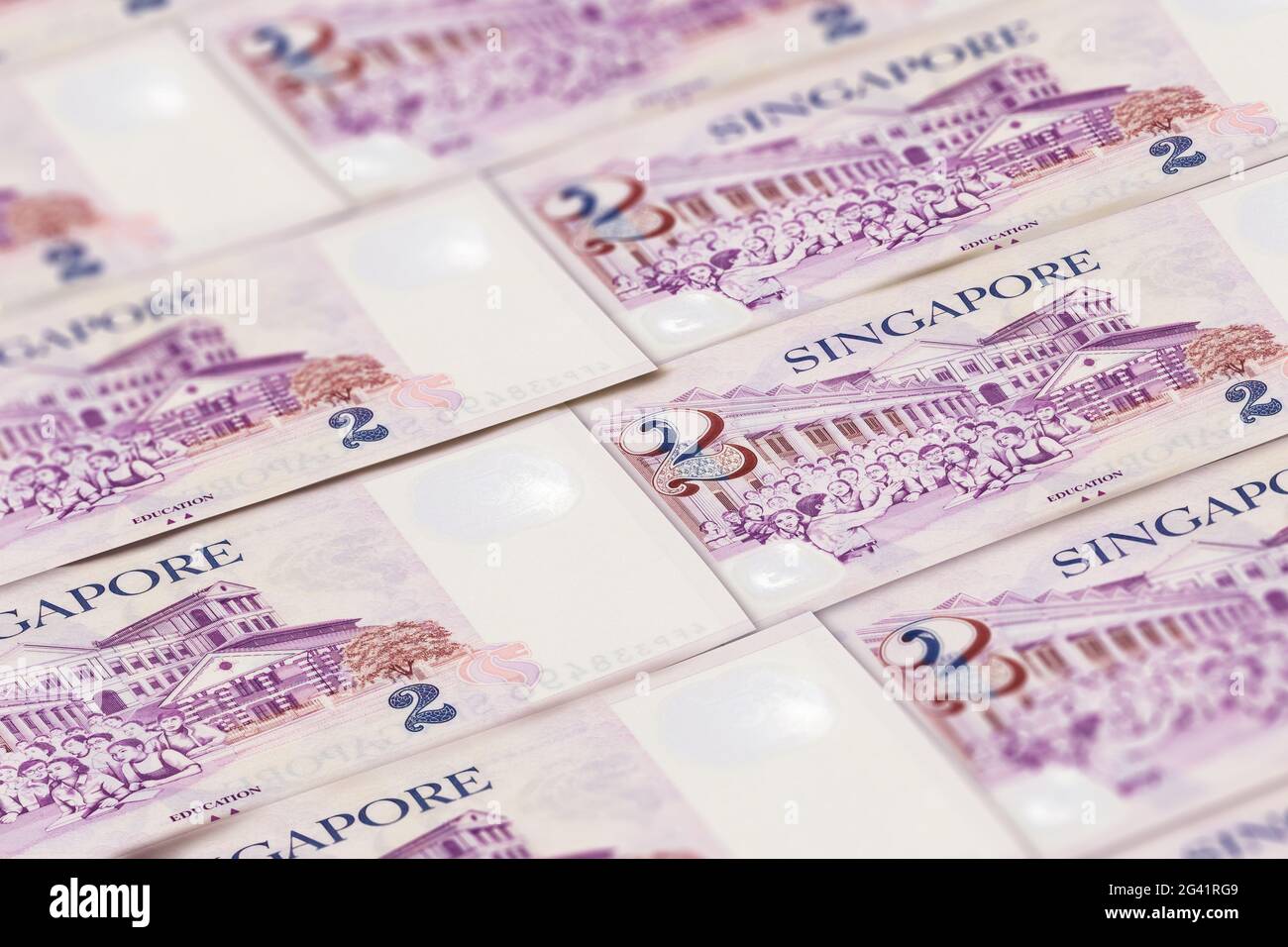 Money Of Singapore Singapore Dollar Bills Sgd Banknotes 2 Dollars Business Finance News Background Stock Photo Alamy