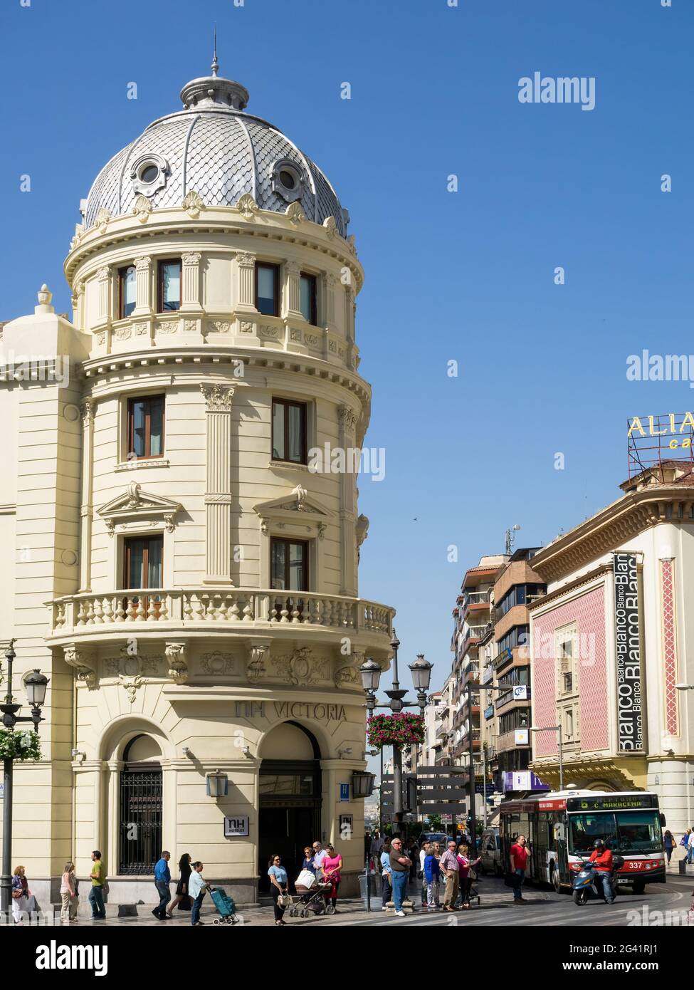 GRANADA, ANDALUCIA/SPAIN - MAY 7 : Victoria Hotel in Granada Spain on May 7, 2014. Unidentified people. Stock Photo
