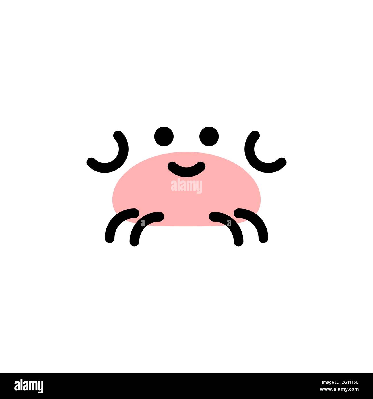 Crab. Vector logo in bold line style Stock Vector