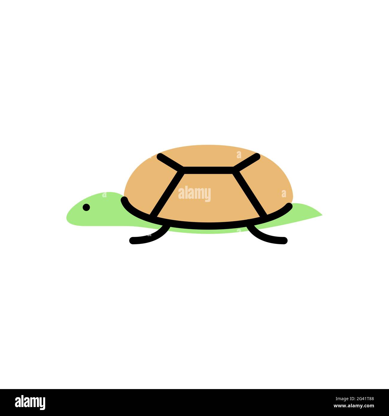Turtle. Vector logo in bold line style Stock Vector
