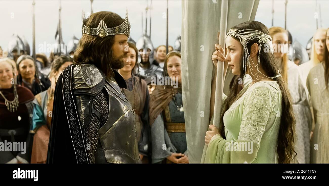 USA.Liv Tyler and Viggo Mortensen in a scene from C New Line Cinema film The Lord of the Rings The Return of the King 2003 PLOT Gandalf and Aragorn lead the World