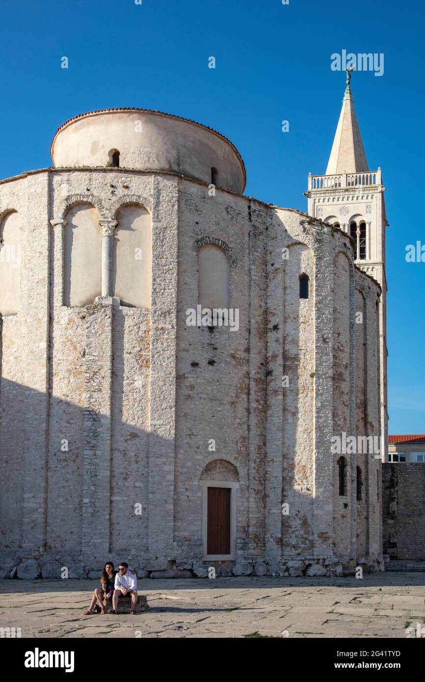 Church of St. Donatus and bell tower of the Zadar Cathedral, Zadar, Zadar, Croatia, Europe Stock Photo