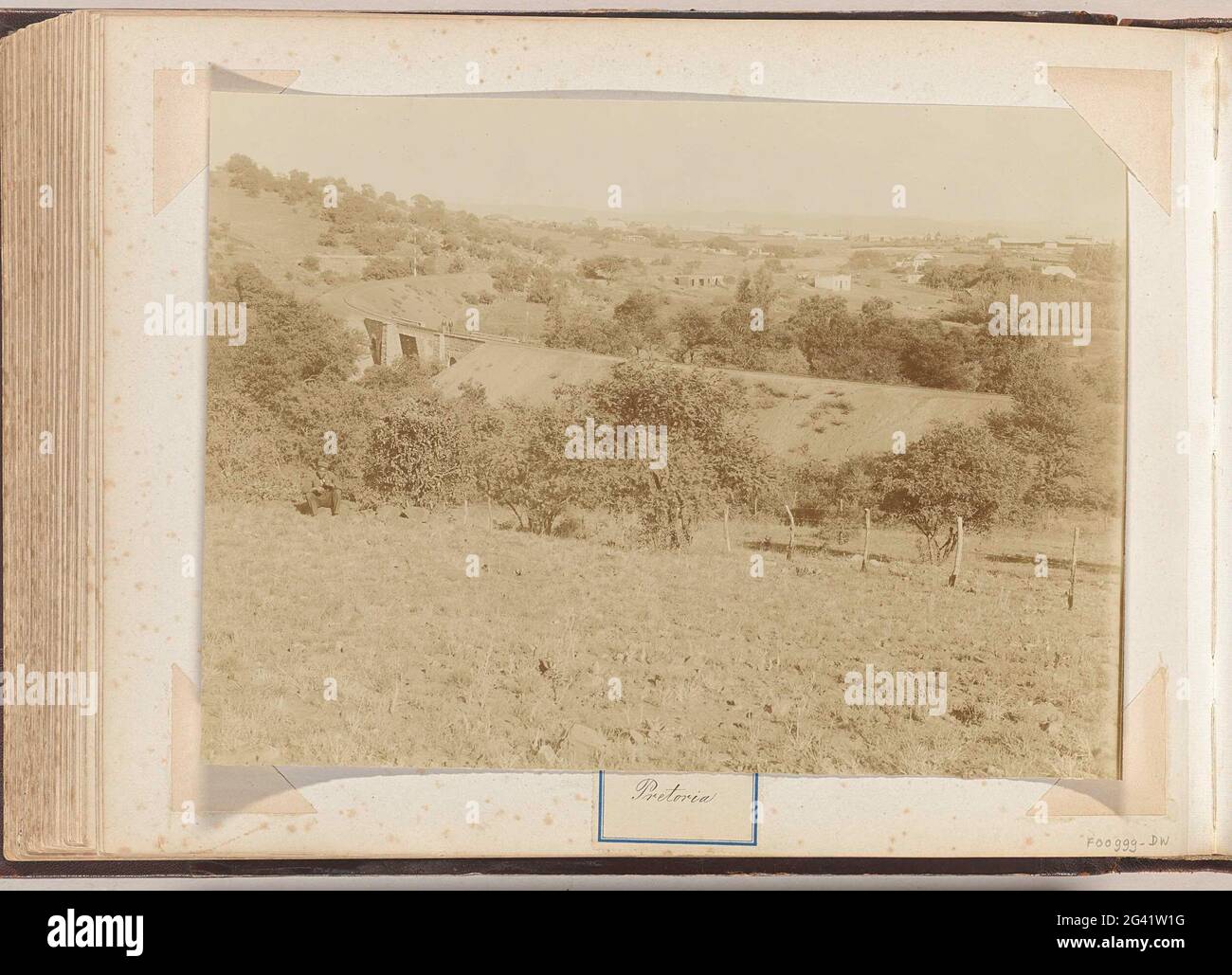 Landscape with railway line at Pretoria; Pretoria. Part of album with