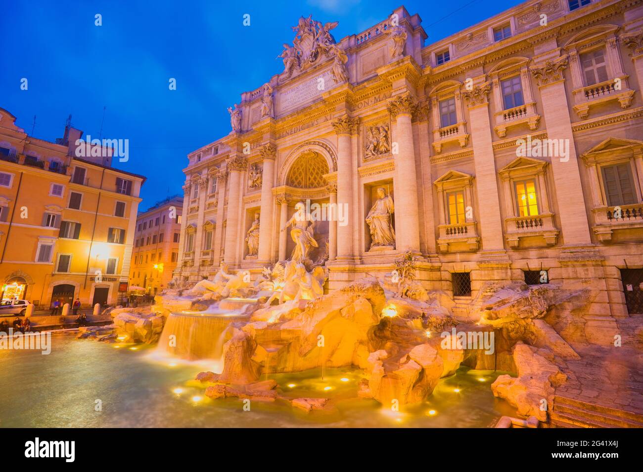 The Trevi Fountain lit up at Night, Rome, Italy Stock Photo - Alamy