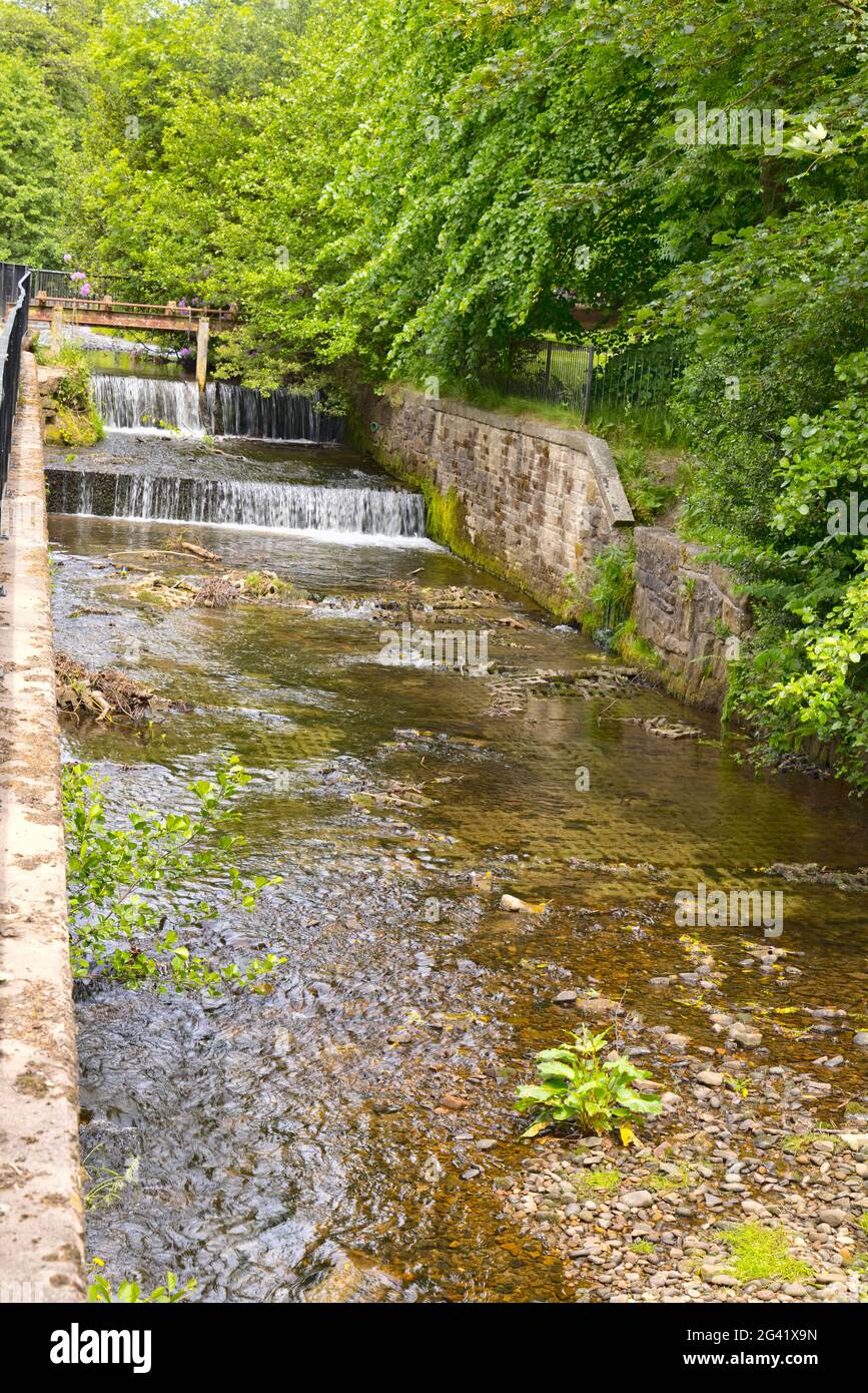 Waterfalls in Glossop Brook on the boundary of Manor Park in Glossop
