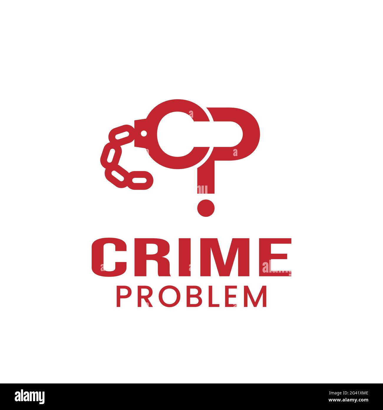 Letter Initial Cp For Crime Problem In Red Color Logo Design Template The Letter C Forms Handcuffs And The Letter P Forms A Question Mark Stock Vector Image Art Alamy