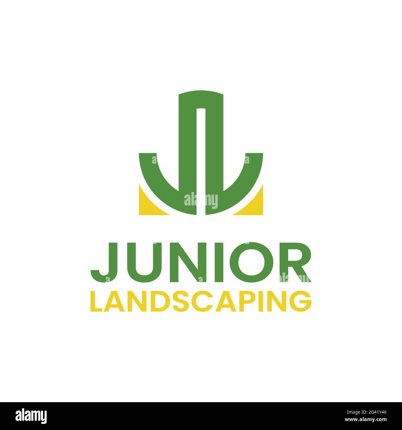 Monogram Letter Initial JL LJ for Junior Landscaping Logo Design Template. Suitable for General Landscape Real Estate Finance Company Business Brand Stock Vector