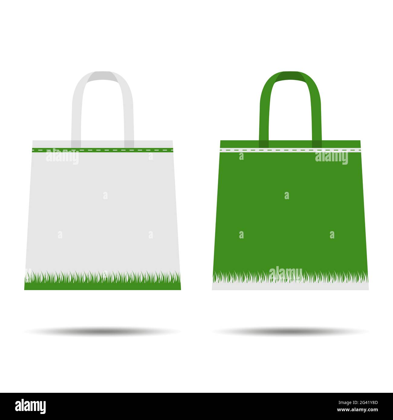 Cartoon bag. Isolated on white background. Caring for the environment