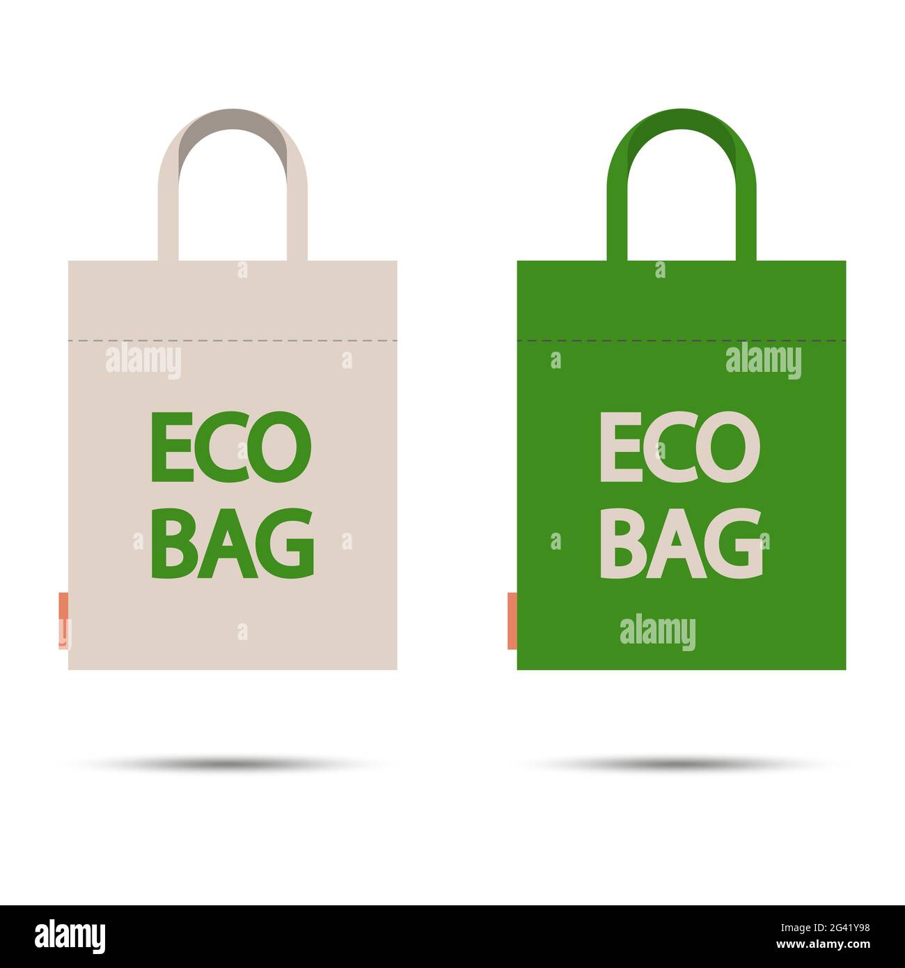 Eco bag. Isolated on white background. Caring for the environment. Flat