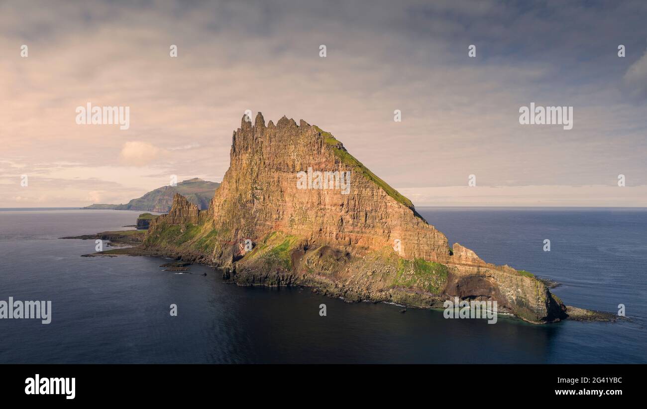 Tindholmur island in sunset, Faroe Islands Stock Photo - Alamy