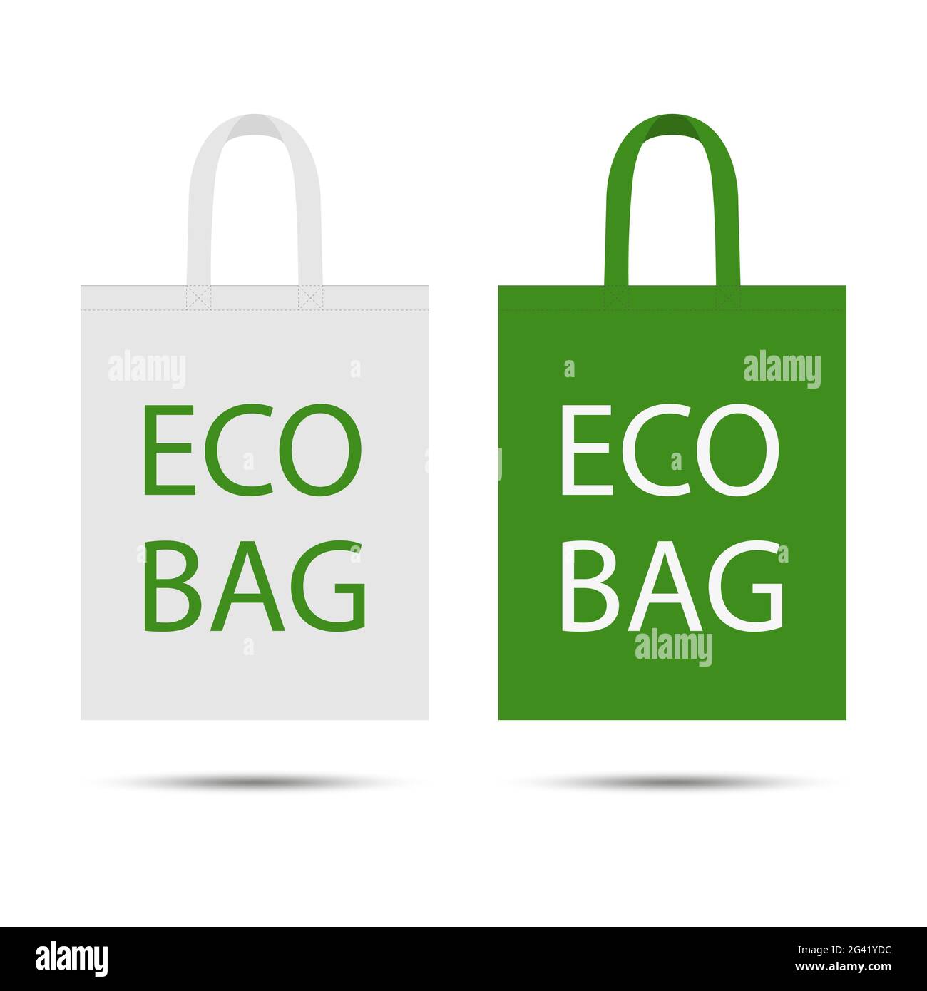 Eco bag. Isolated on white background. Caring for the environment. Flat style. Eco package