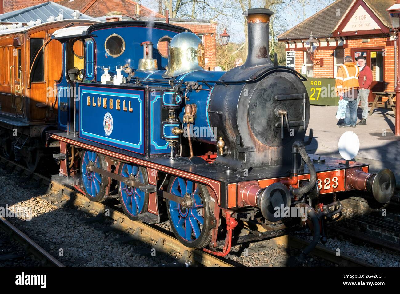 Bluebell Steam Train at Sheffield Park Station Stock Photo