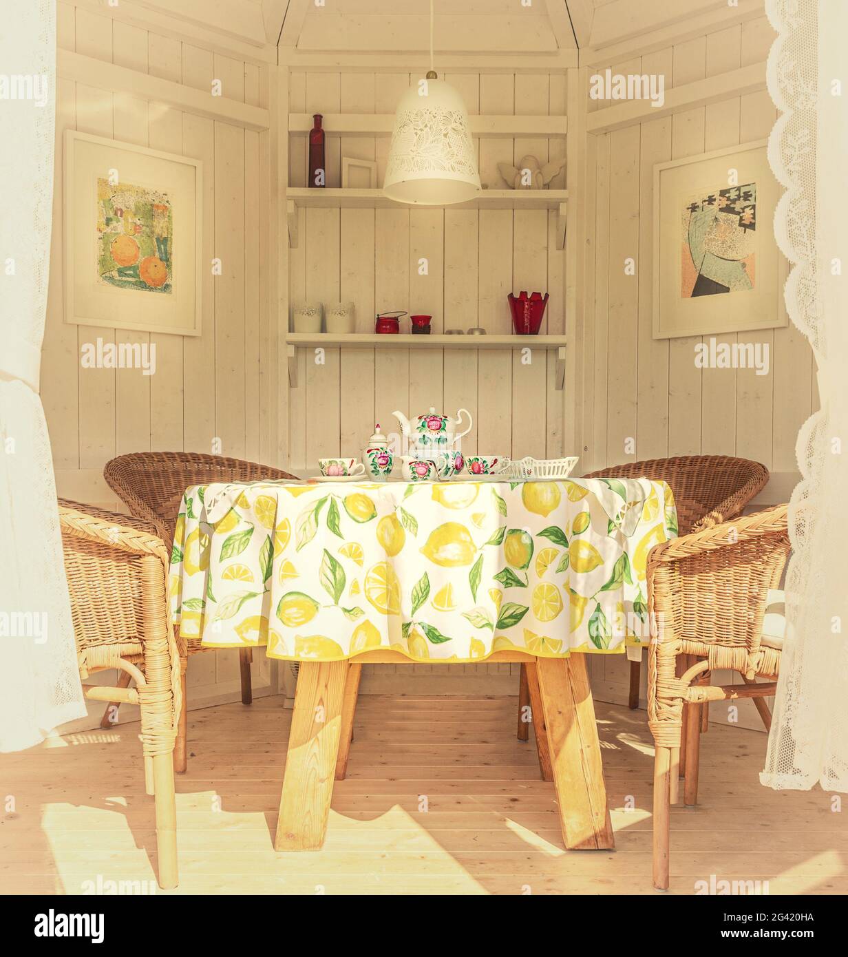 a cozy atmosphere in our summer house Stock Photo