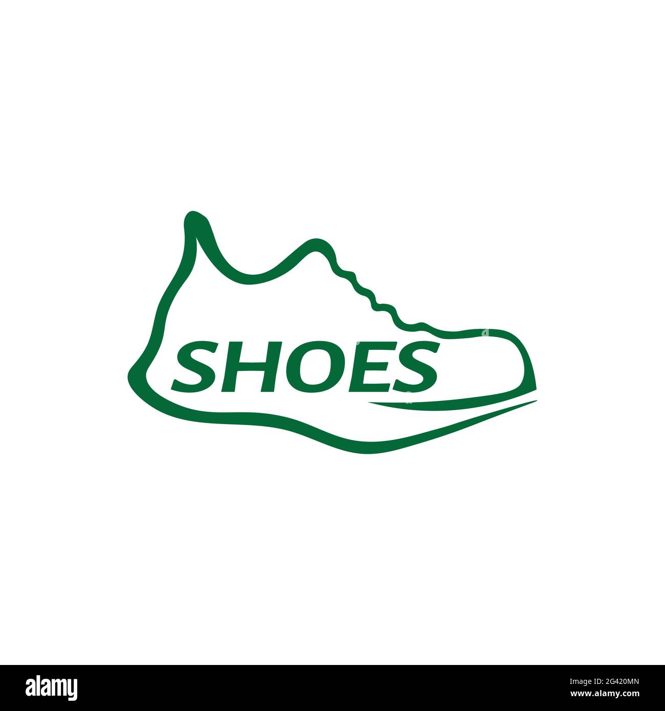 Sneaker Jogging Runner Shoes Line Style Logo Design Template. Suitable for sports shoe brands, shoe stores and sports shops. Stock Vector