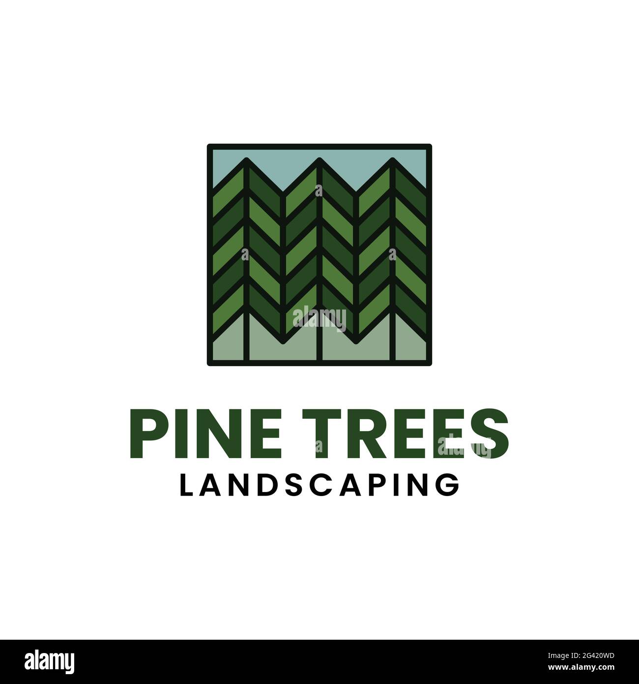 Pine Fir Cypress Conifer Spruce Cedar Evergreen Tree for Adventure Outdoor Camp Business Company Brand Logo Design Stock Vector