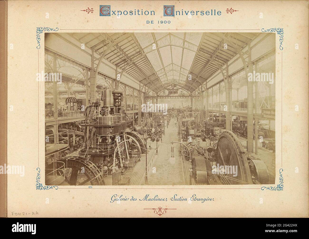 Machinery in the foreign section of the Palais des machines in Paris ...