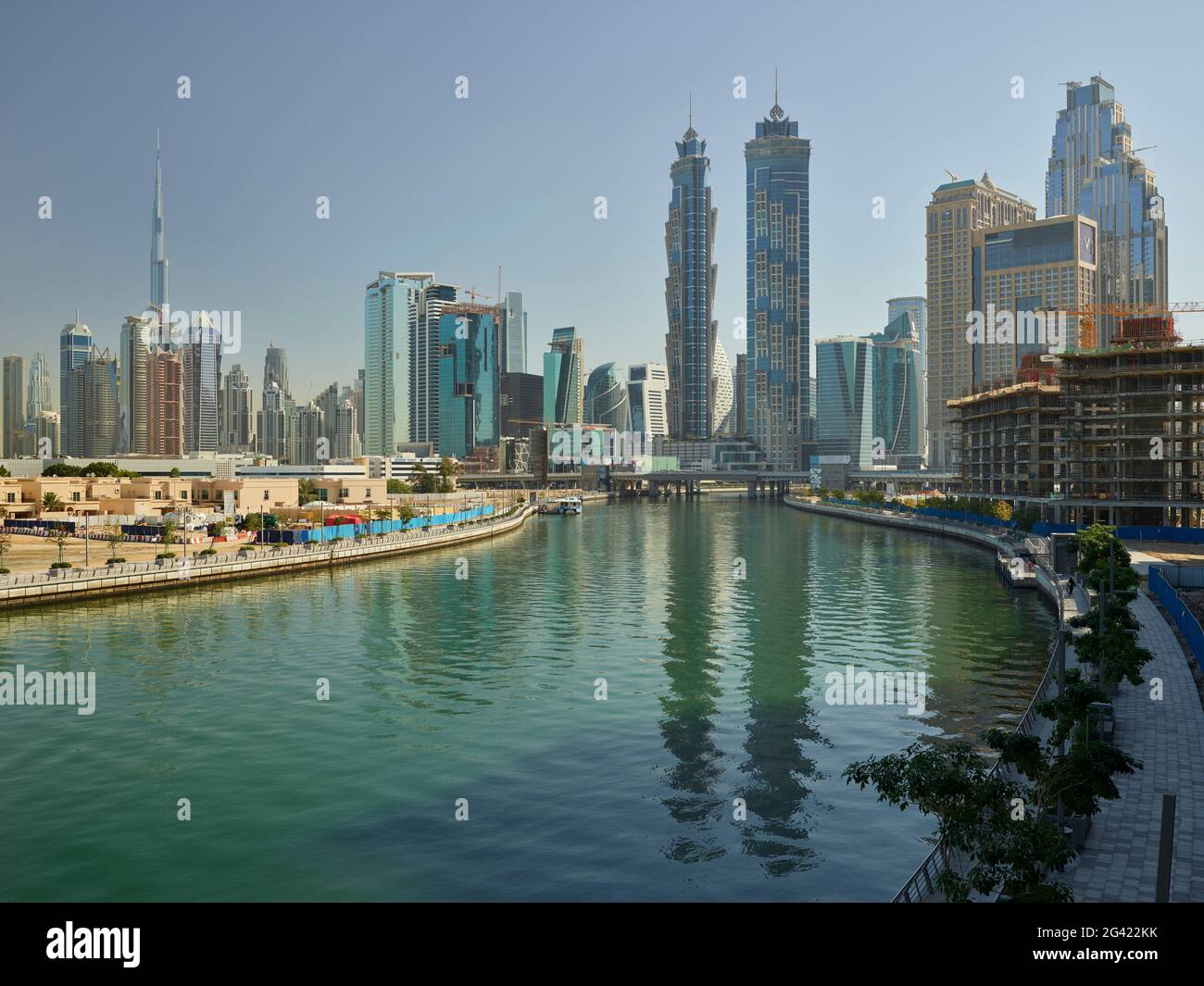 Dubai Creek, Burj Khalifa, Emirates Park Towers, Dubai, United Arab ...