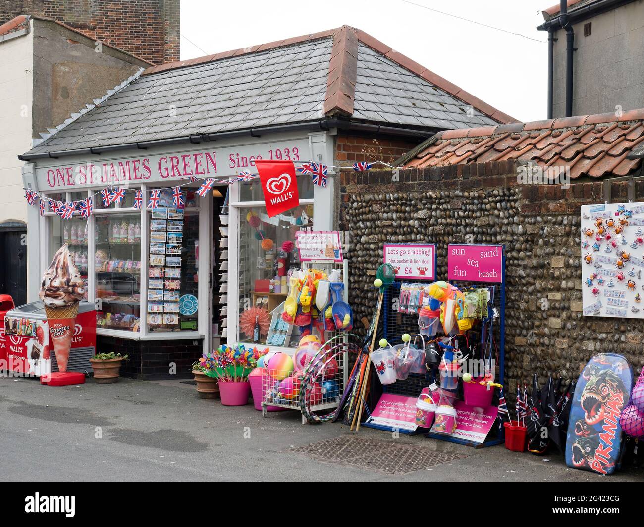 Shop Selling Beach Goods in Southwold Stock Photo