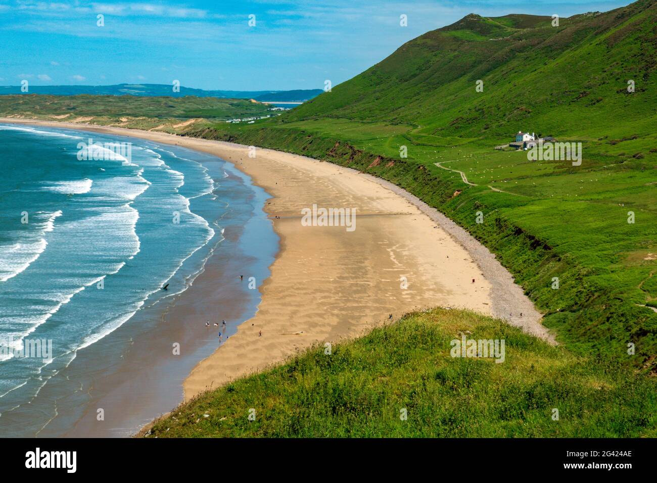Great weather and the amazing beach at Rhossili, the Gower, South Wales
