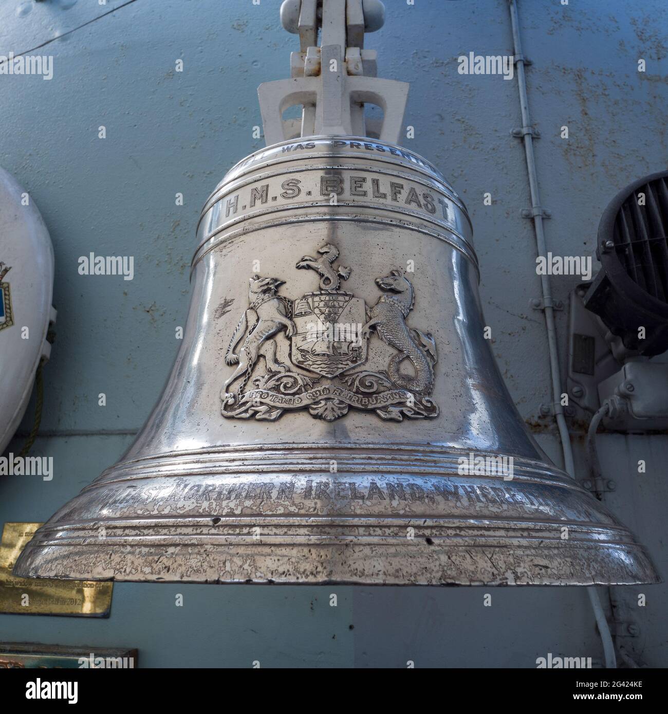 HMS Belfast Ship's Bell Stock Photo