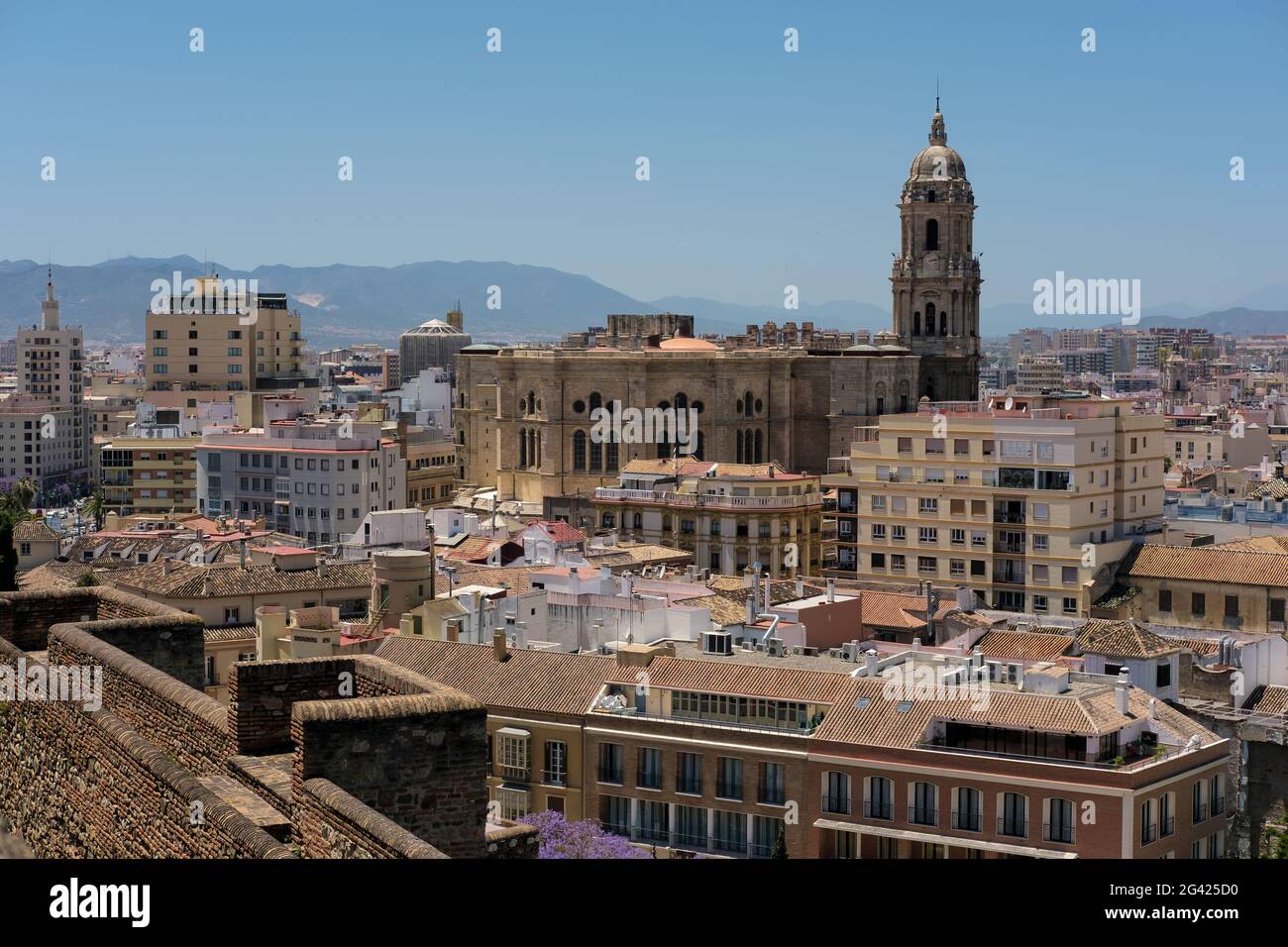 View from the Alcazaba Fort and Palace in Malaga Stock Photo