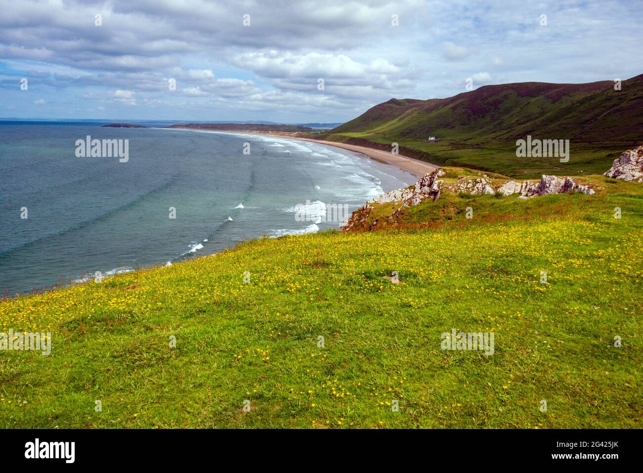 Great weather and the amazing beach at Rhossili, the Gower, South Wales