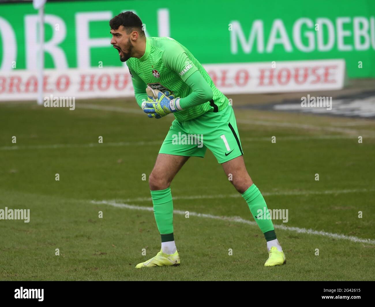 Bosnian football goalkeeper Avdo Spahic 1.FC Kaiserslautern DFB 3.Liga season 2020-21 Stock Photo