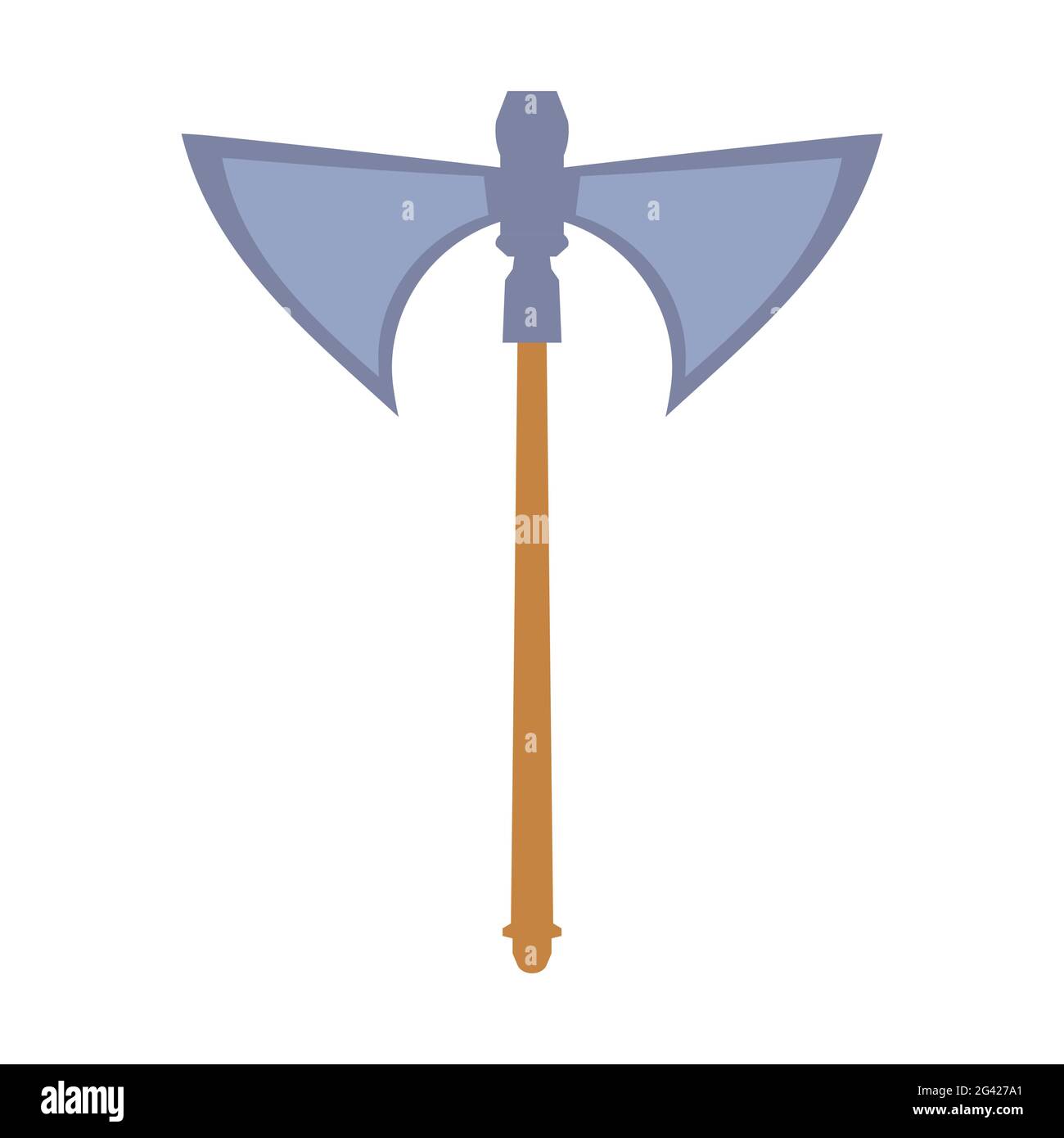 Axe tool vector illustration wood weapon symbol icon. Heavy axe blade warrior weapon equipment. Handle ex hatchet sharp object. Cartoon silhouette vik Stock Vector