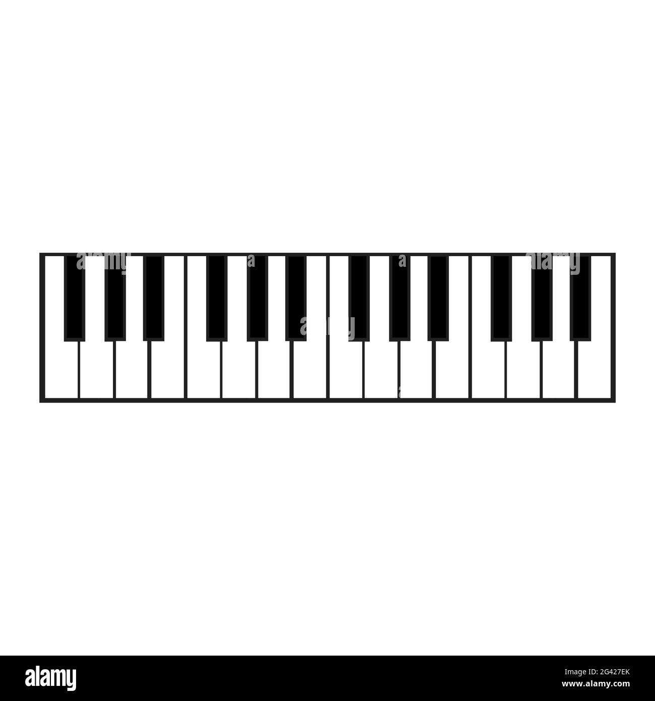 Piano key music vector illustration instrument black and white note.  Classic synthesizer piano key sound isolated white background. Color  instrument t Stock Vector Image & Art - Alamy