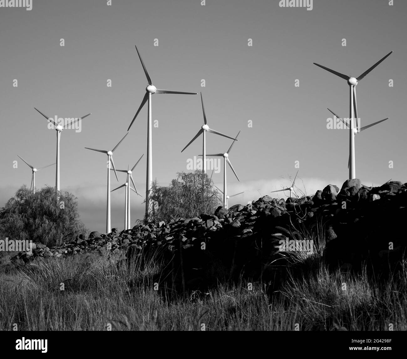 Wind farm engineering Black and White Stock Photos & Images - Alamy
