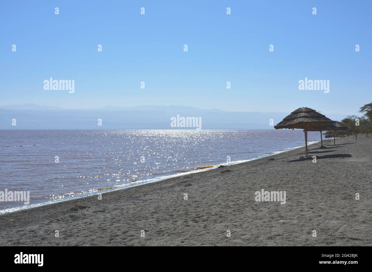 Ethiopia; Oromia region; Langano lake; Holiday area with beaches and resorts; Red-brown colored water due to high soda content Stock Photo