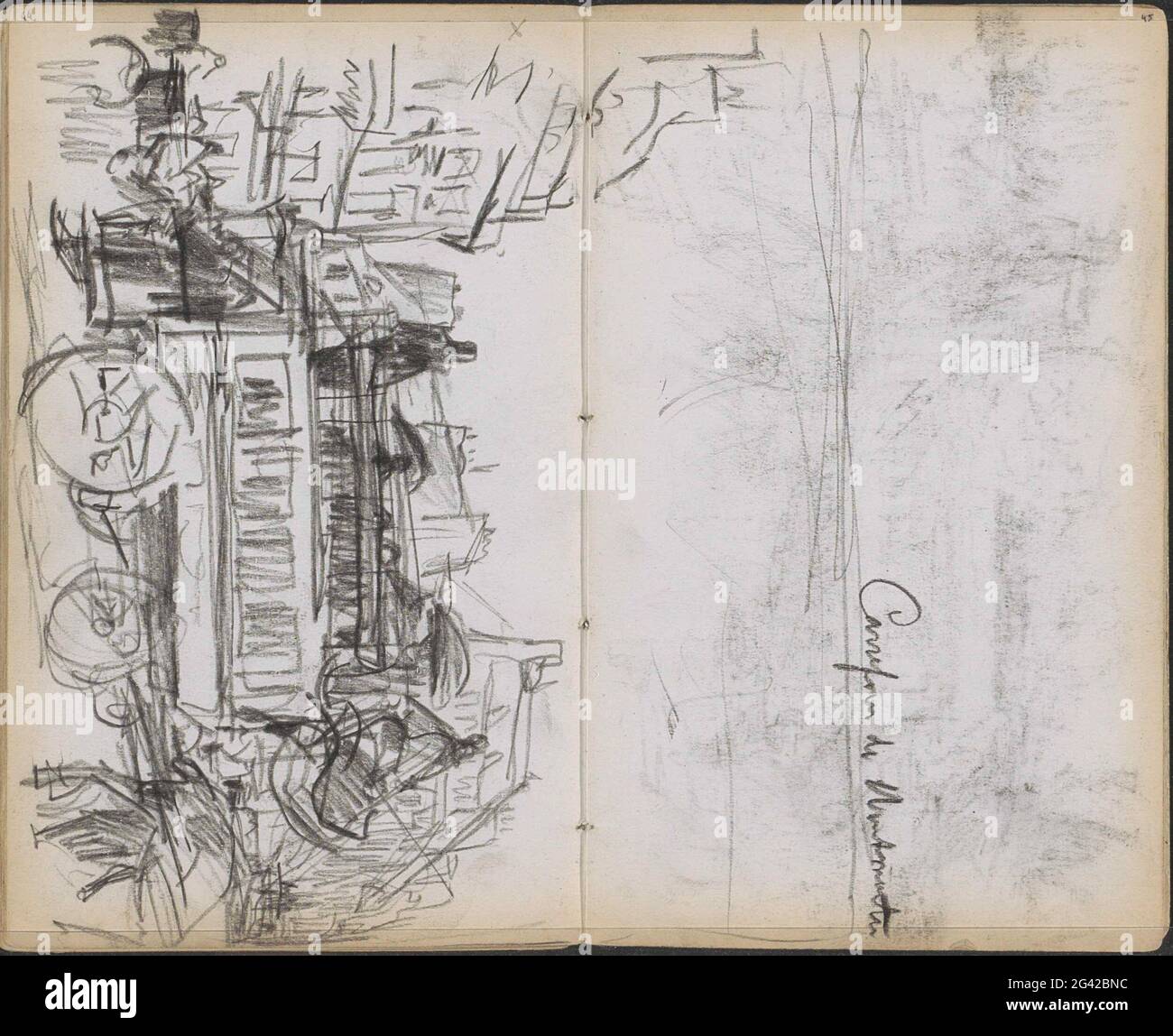 Horse tram on the Carrefour de Montmartre, Paris. Page 44 and 45 From a