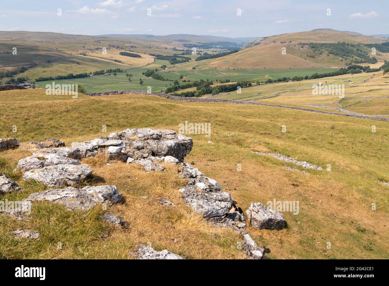 View from Conistone Pie mountain in the Yorkshire Dales National Park Stock Photo