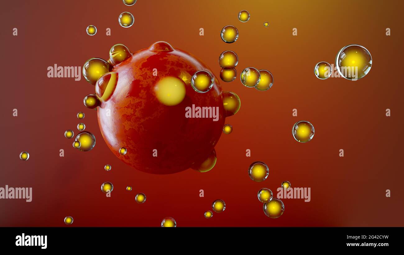 Soap bubbles from a ball Stock Photo
