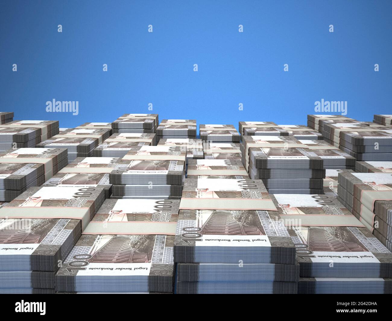 Money of Sudan. Sudanese pound bills. SDG banknotes. 100 pounds. Business, finance, news background. Stock Photo