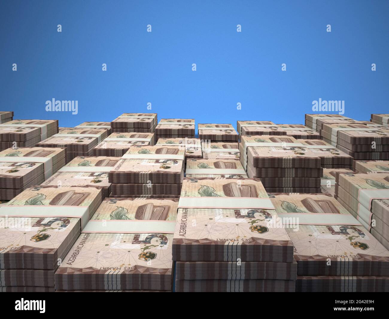 Money of Azerbaijan. Azerbaijani manat bills. AZN banknotes. 5 coins ...