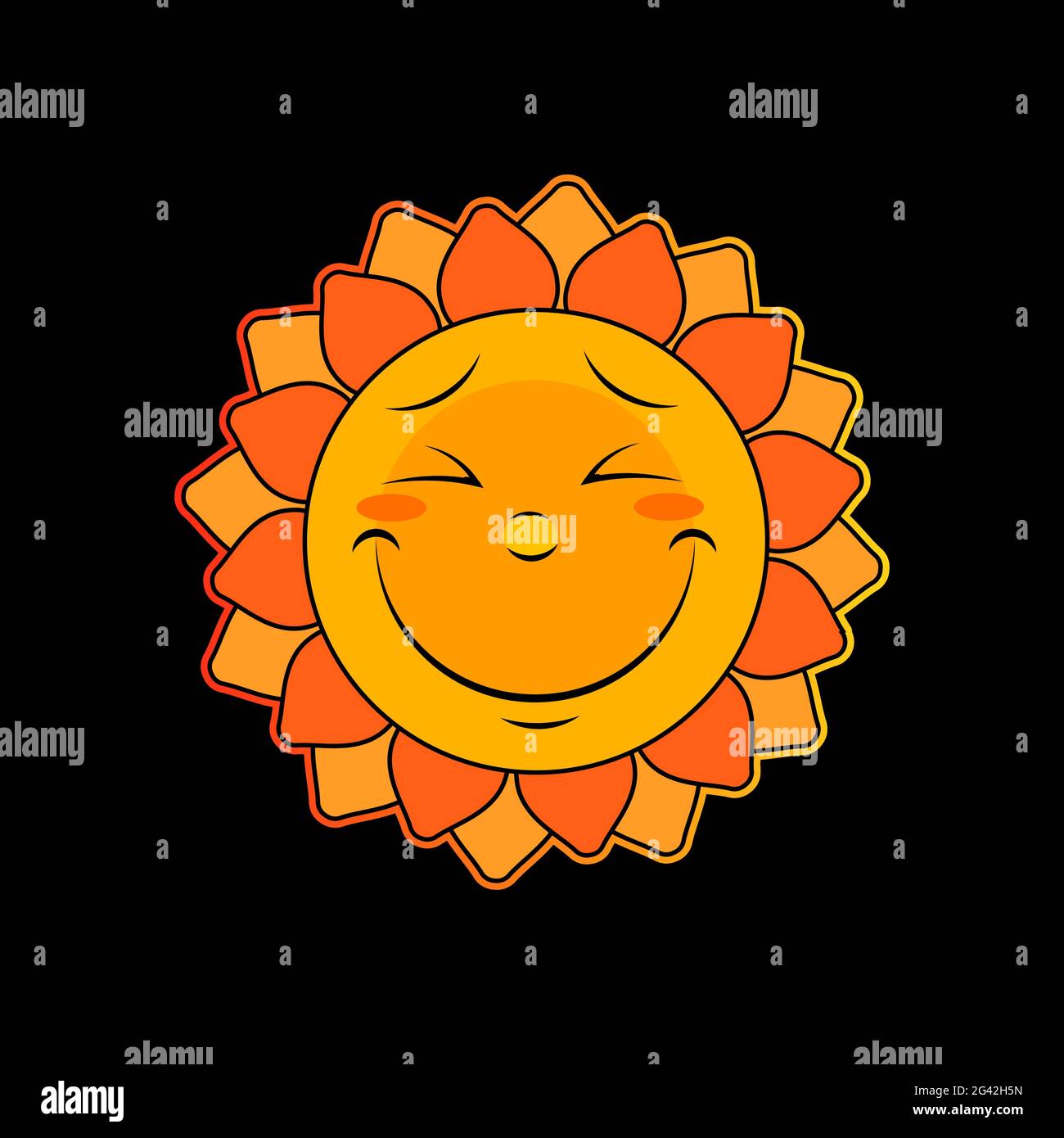 Sun icon, summer sun weather symbol, vector Stock Vector
