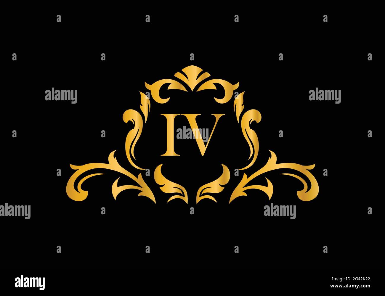 Luxury Alphabet letters IV. Golden Floral alphabet . Monogram initials ...