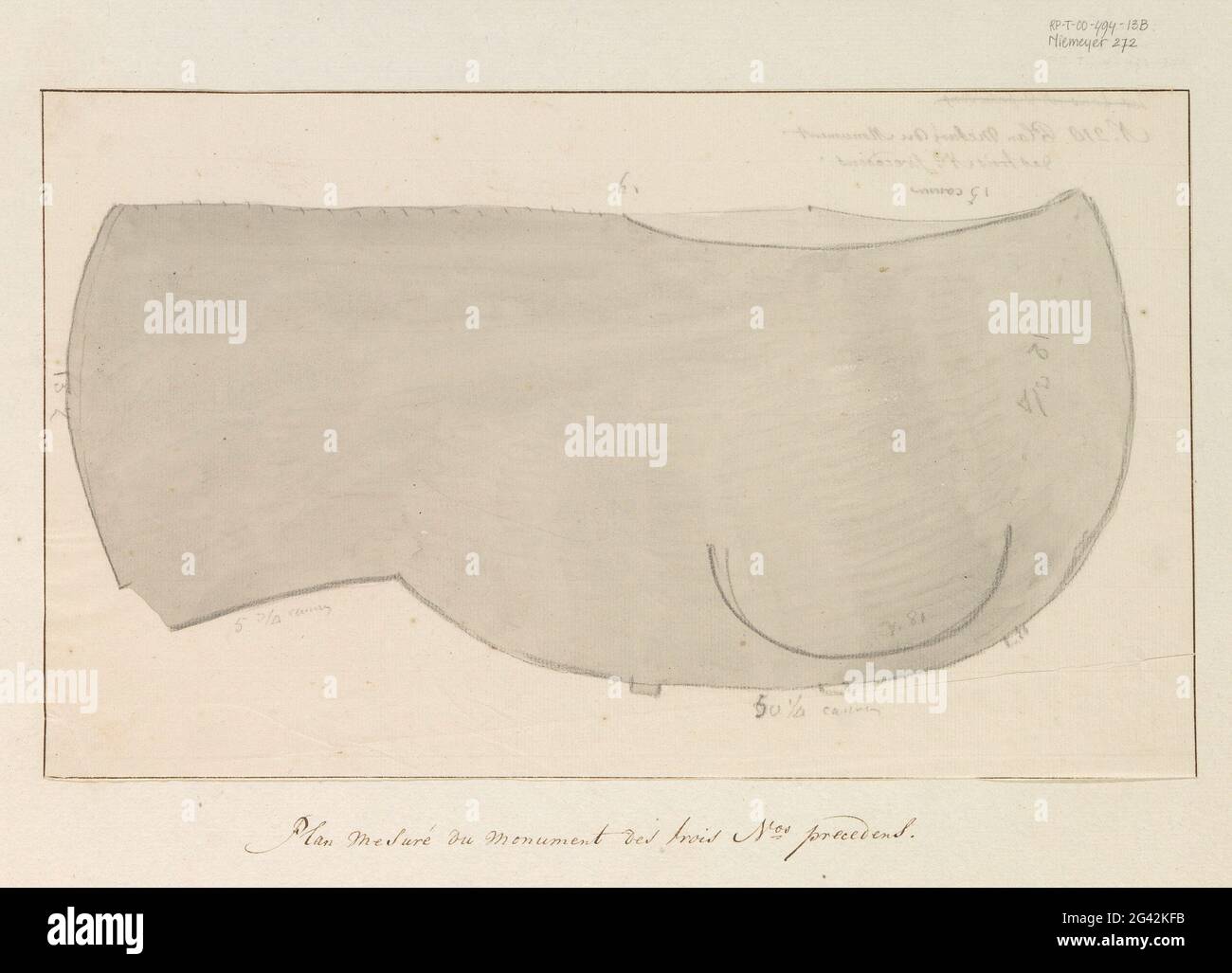 Plattegrond van Monument van Feniceres of Carthagen op Eileand Gozo; Plan measured by the monument of the three NOMs. precedent; Travel to Italy, Sicily and Malta - 1778. TEKENING UIT HET ALBUM 'TRAVEL IN Italy, Sicily and Malta', 1778. Stock Photo