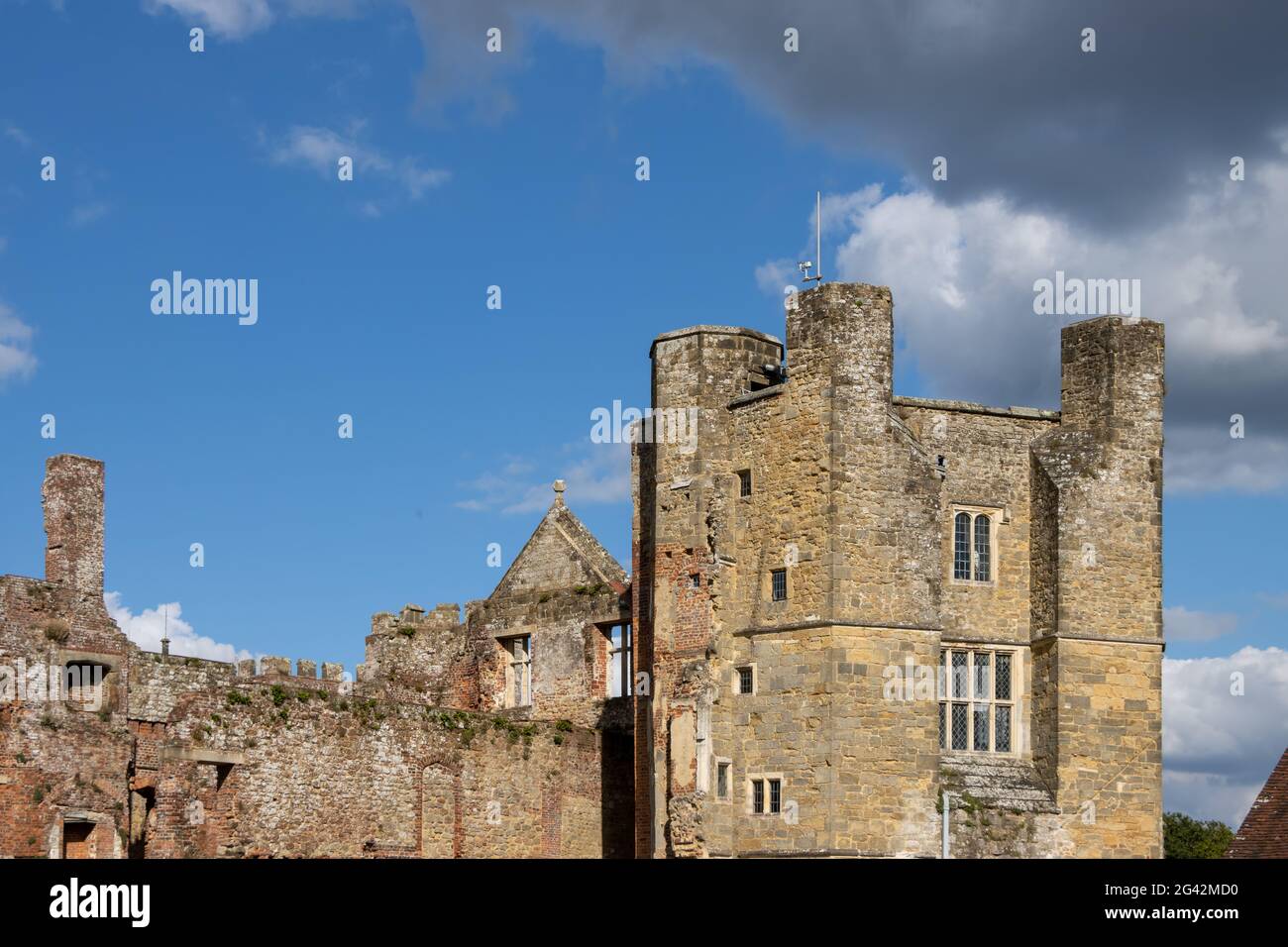 MIDHURST, WEST SUSSEX/UK - SEPTEMBER 1 : View of the Cowdray Castle ruins in Midhurst, West Sussex on September 1, 2020 Stock Photo