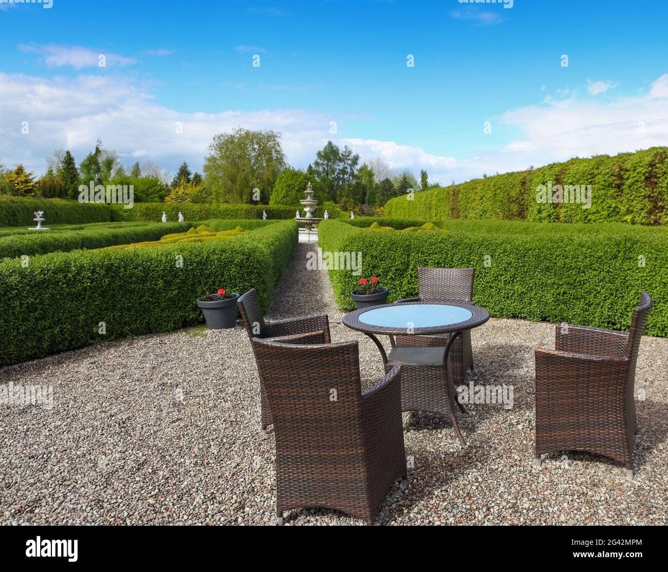 Garden table and chairs Stock Photo Alamy