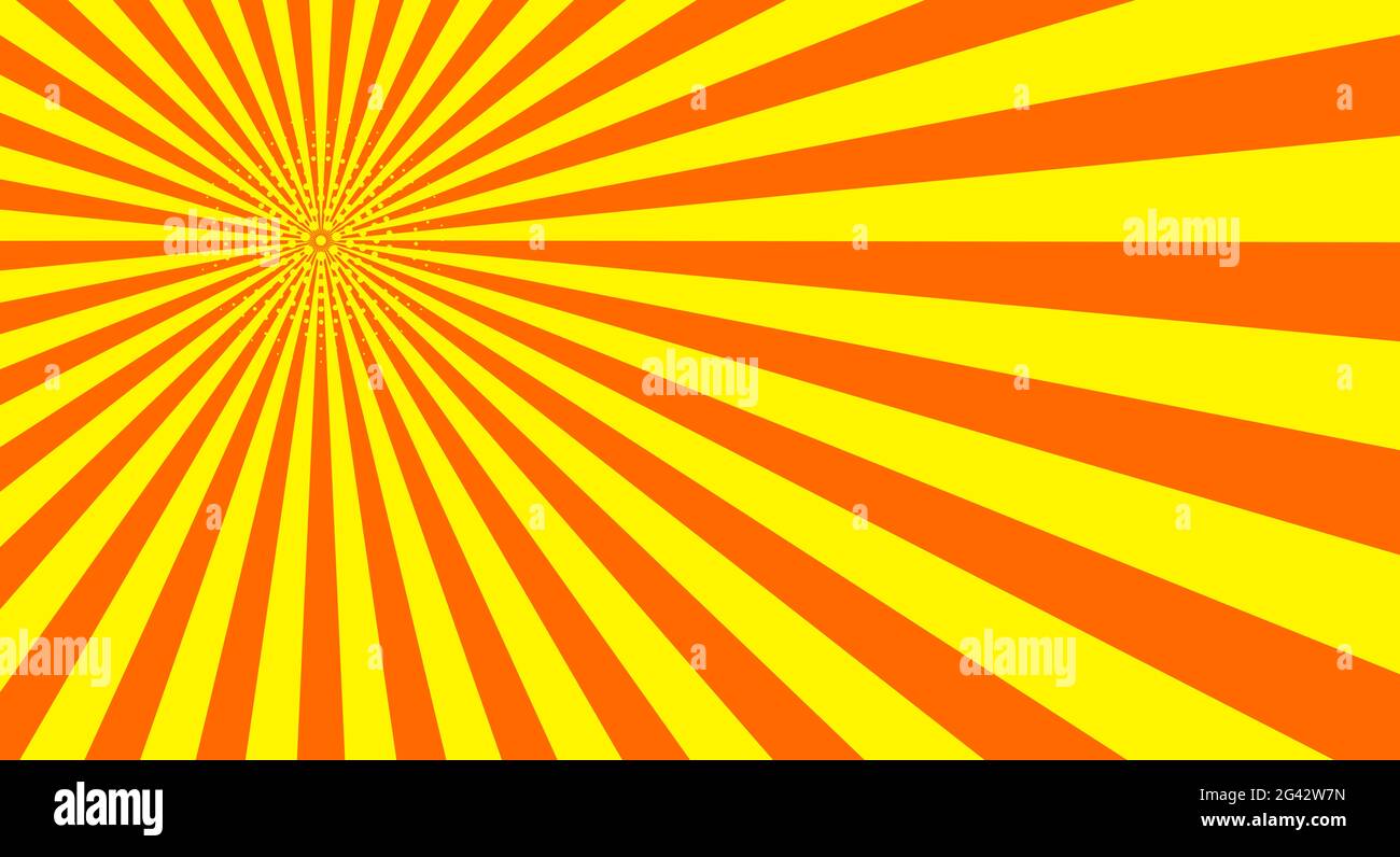 Sunburst Sun Rays In Retro Style Retro Comic Book Background Sun Beam Yellow Orange Radial Concentric Stripes Pop Art Superhero Wallpaper Illustra Stock Photo Alamy