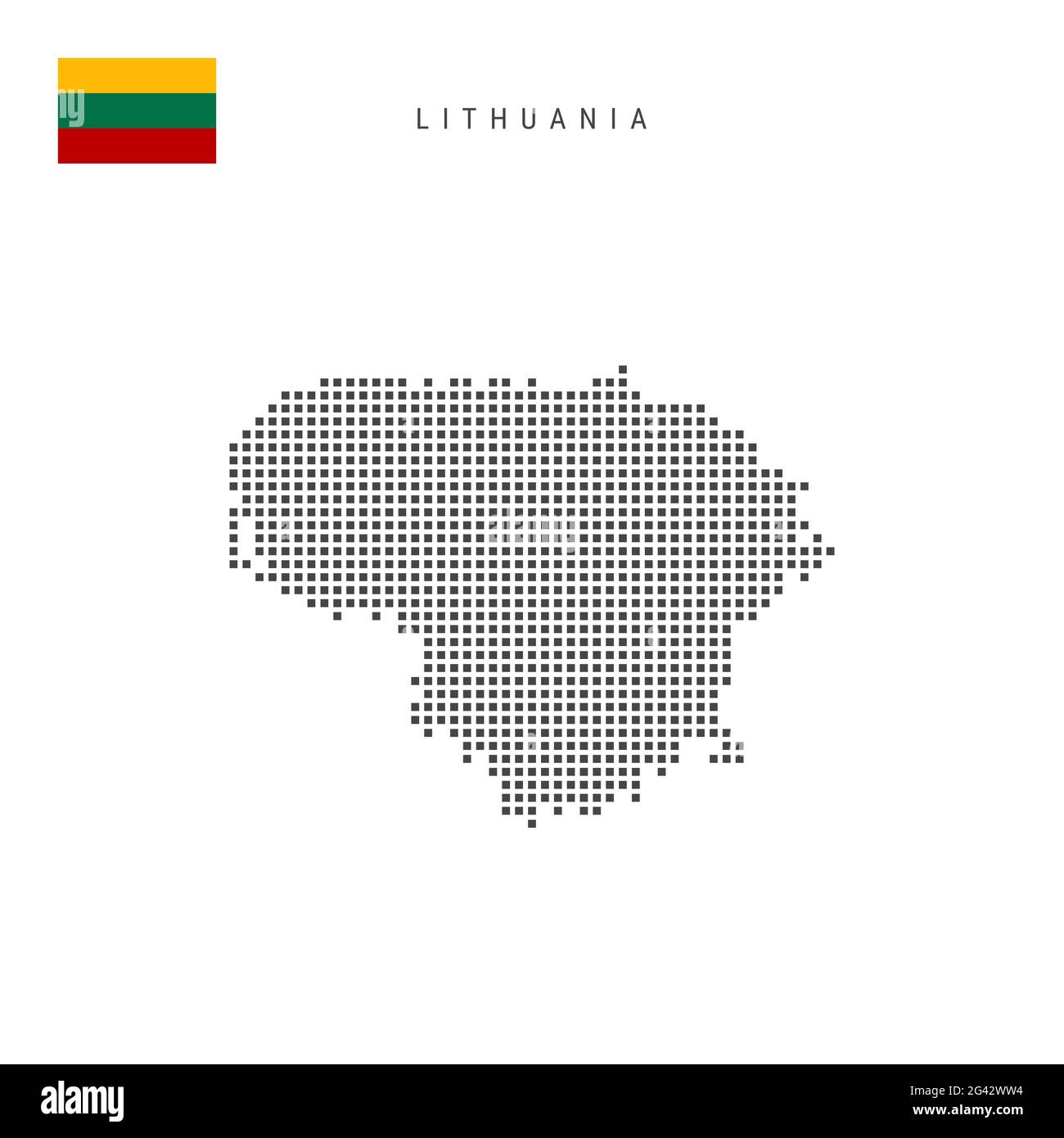 Square dots pattern map of Lithuania. Lithuanian dotted pixel map with ...