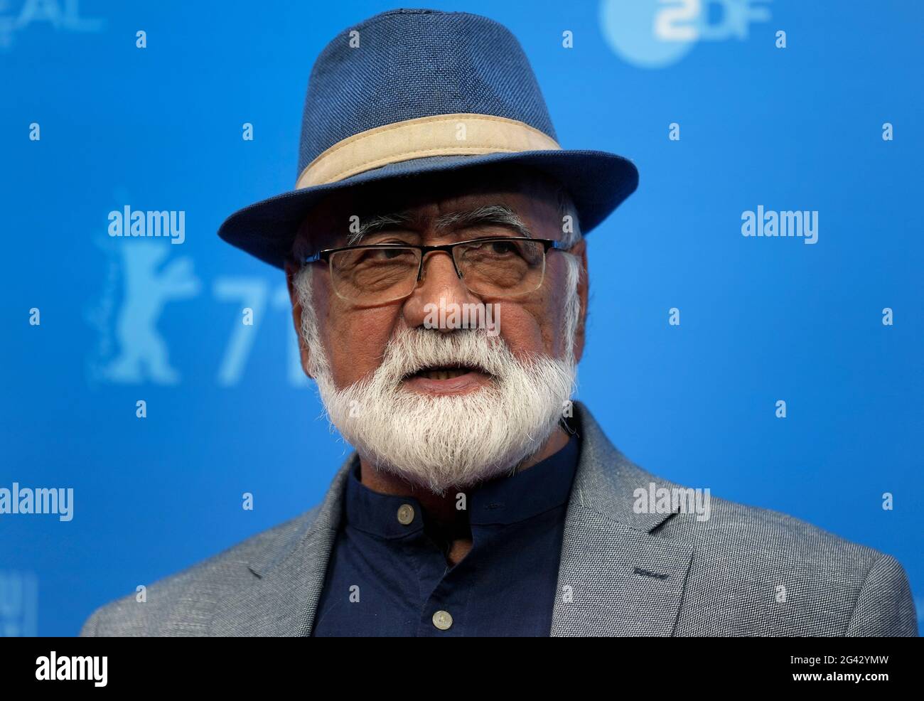 Berlin, Germany. 18th June, 2021. Film producer Gholamreza Moosavi comes to the premiere of the film 'Ghasideyeh gave sefid' (Ballad of a White Cow) at the open-air cinema Museum Island. Credit: Michael Sohn/POOL AP/dpa/Alamy Live News Stock Photo