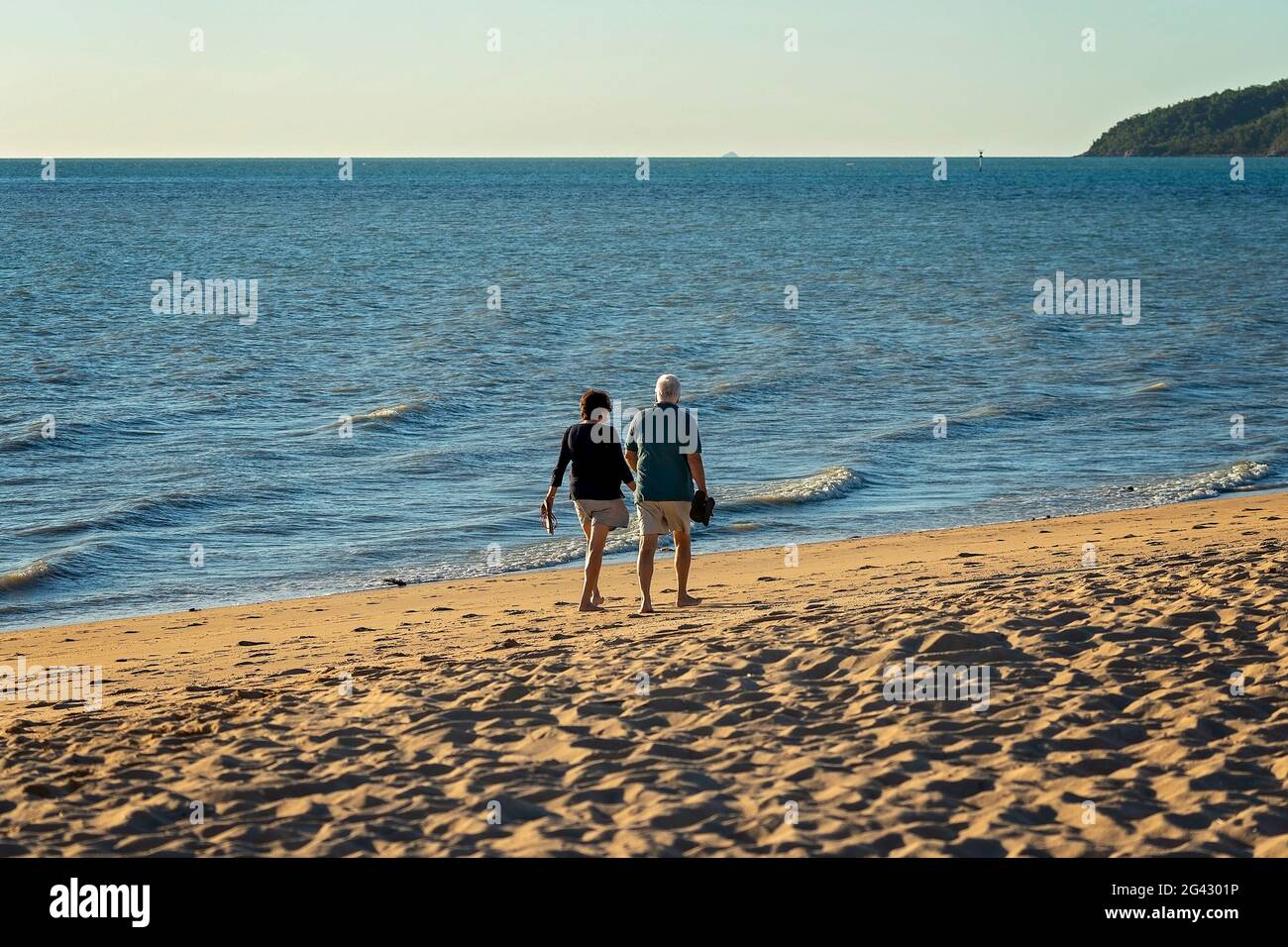 Cape Gloucester, Queensland, Australia - June 2021: Couple walking on ...