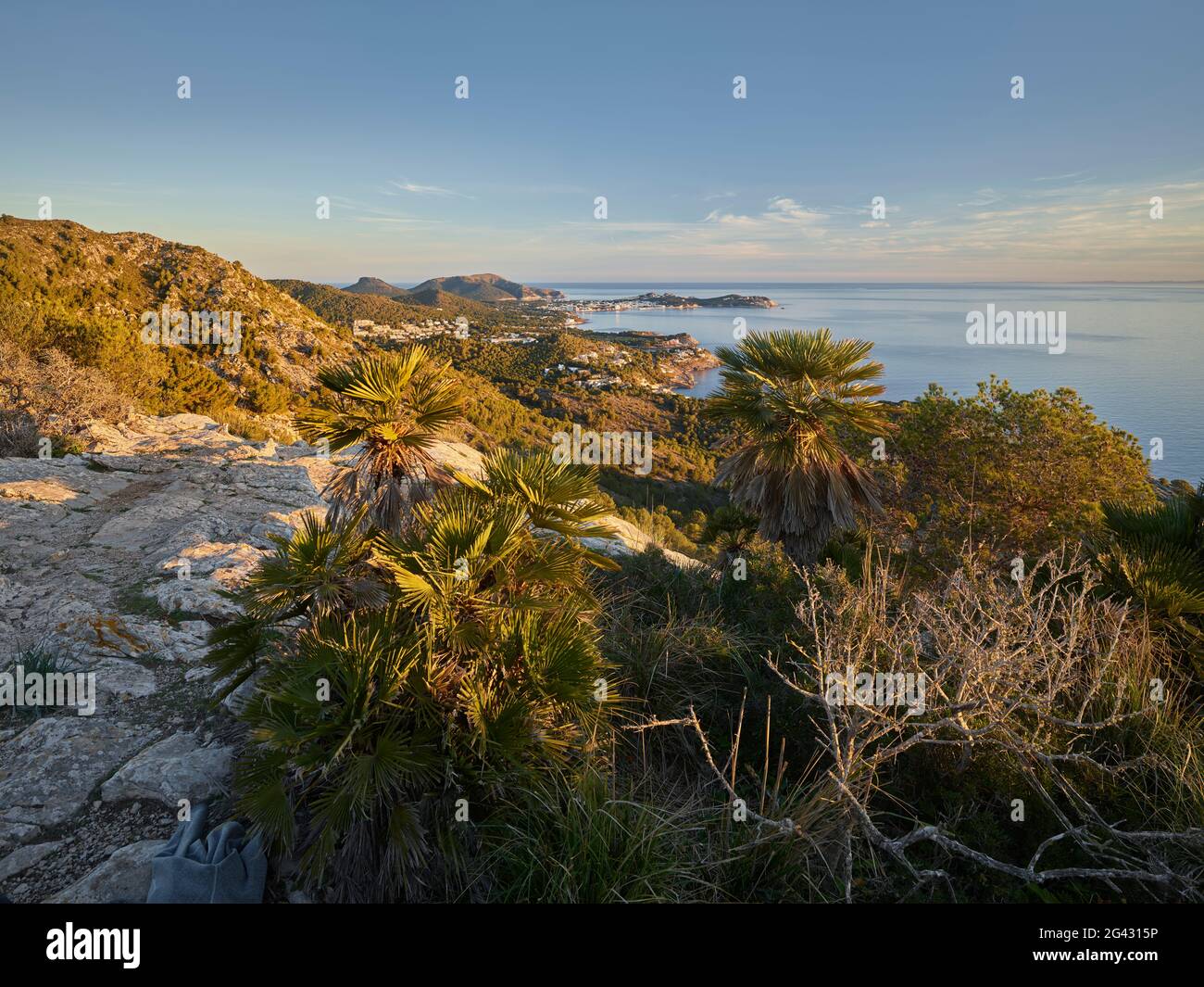 View from Cap Vermell to the north, Mallorca, Balearic Islands, Catalonia, Spain Stock Photo