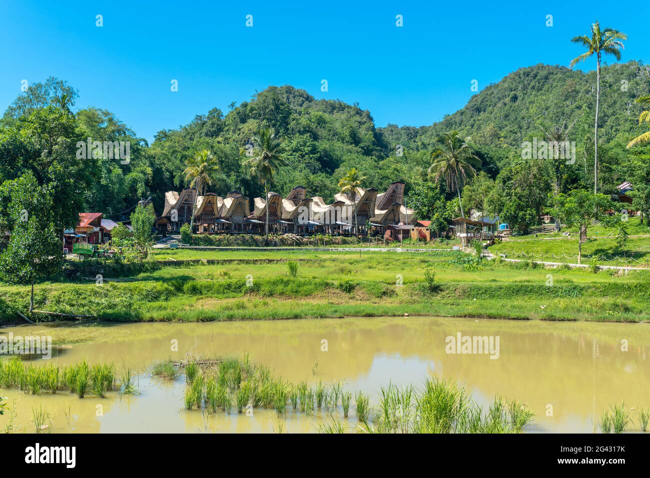 Kete Kesu is a village of Tana Toraja, known for its customs and traditional life Stock Photo