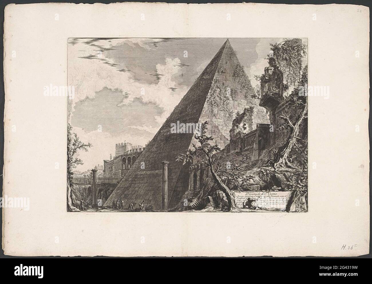 Pyramid of Cestius in Rome; Pyramid di C. Cestio; Faces on Rome; Vedute